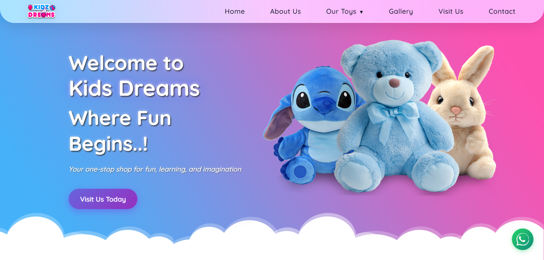 Kidzdreams desktop view